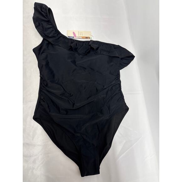 Dokotoo women’s XL one shoulder one piece swimsuit black tummy control bathing - Picture 5 of 9